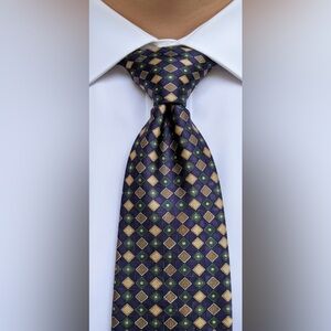 Vintage Chaps Purple and Gold Diamond Pattern Tie